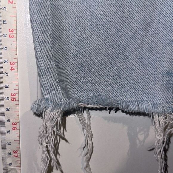 LOFT Ladies Size 28P Light Wash Distressed High Waist Raw Hem Skinny Ankle Jeans - Picture 12 of 14